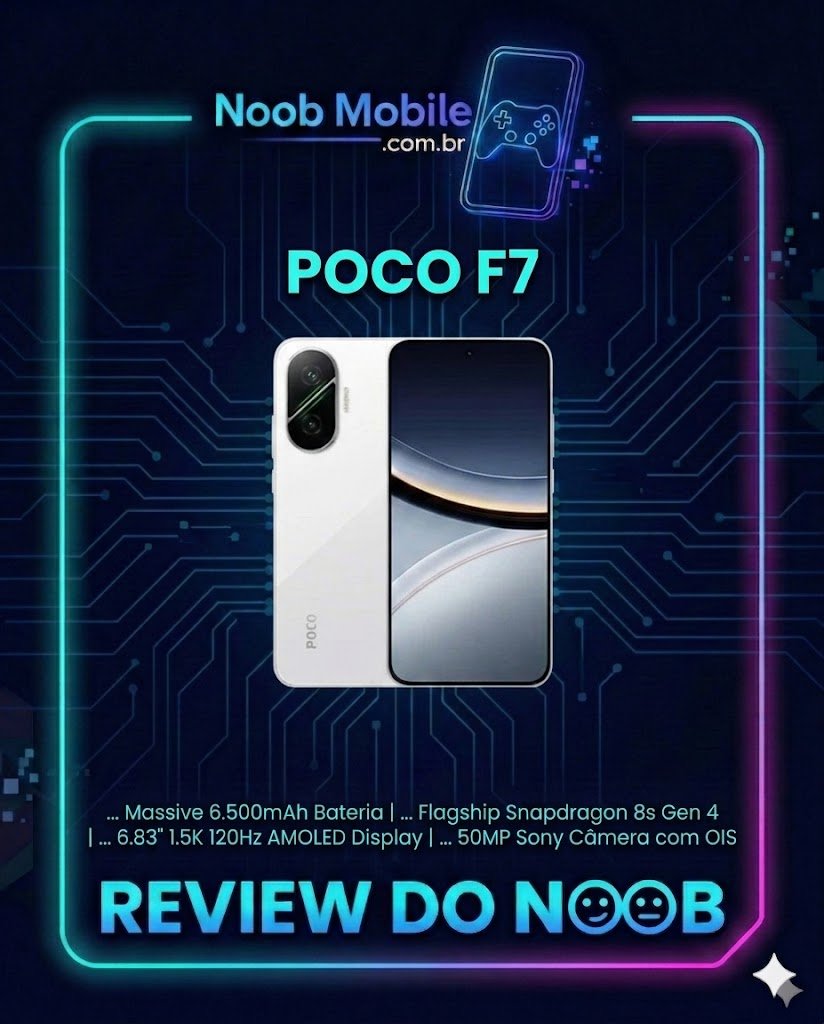Poco F7 vale a pena em 2026 review completo com especificações de bateria 6500mAh e Snapdragon 8s Gen 4.