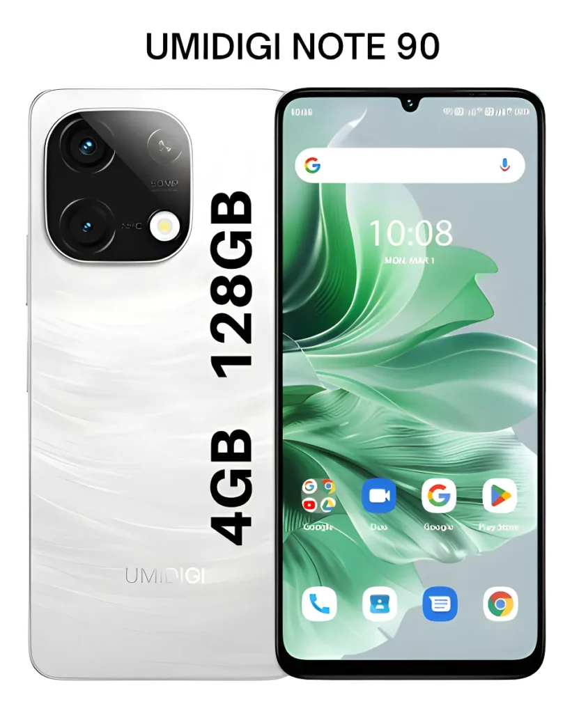 Umidigi Note 90 128GB azul com tela de 6.7 polegadas e 90Hz, celular custo-benefício para jogos como Free Fire e CoD Mobile