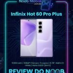 Banner de análise técnica do site Noob Mobile mostrando que o Infinix Hot 60 Pro Plus é bom para jogos e uso diário.