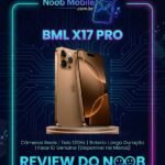 Banner oficial do Noob Mobile investigando se o BML X17 Pro vale a pena, destacando os specs falsos divulgados pela marca.