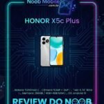 Imagem oficial com especificações técnicas e design frontal e traseiro provando que o HONOR X5c Plus é bom e vale o investimento.