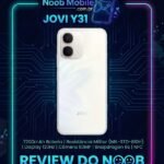 Jovi Y31 é Bom? Smartphone na cor branco lírio, exibindo o design resistente e moderno do novo matador de topos de linha.