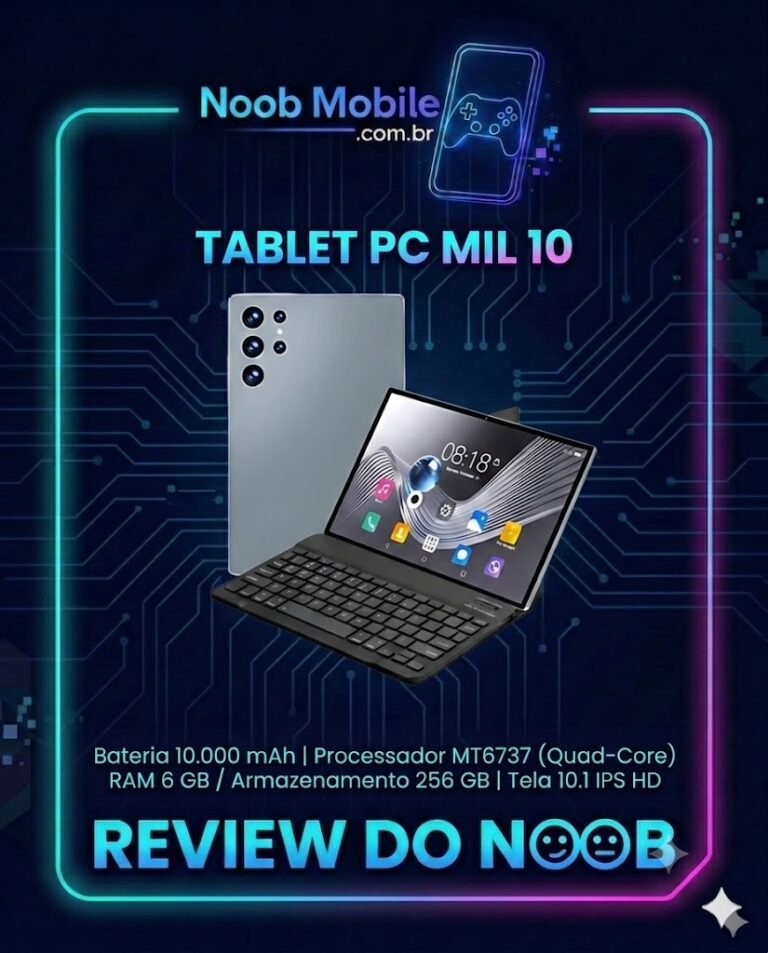 Tablet PC Mil 10 é bom? Veja o design e especificações técnicas deste modelo com teclado na análise do Noob Mobile.