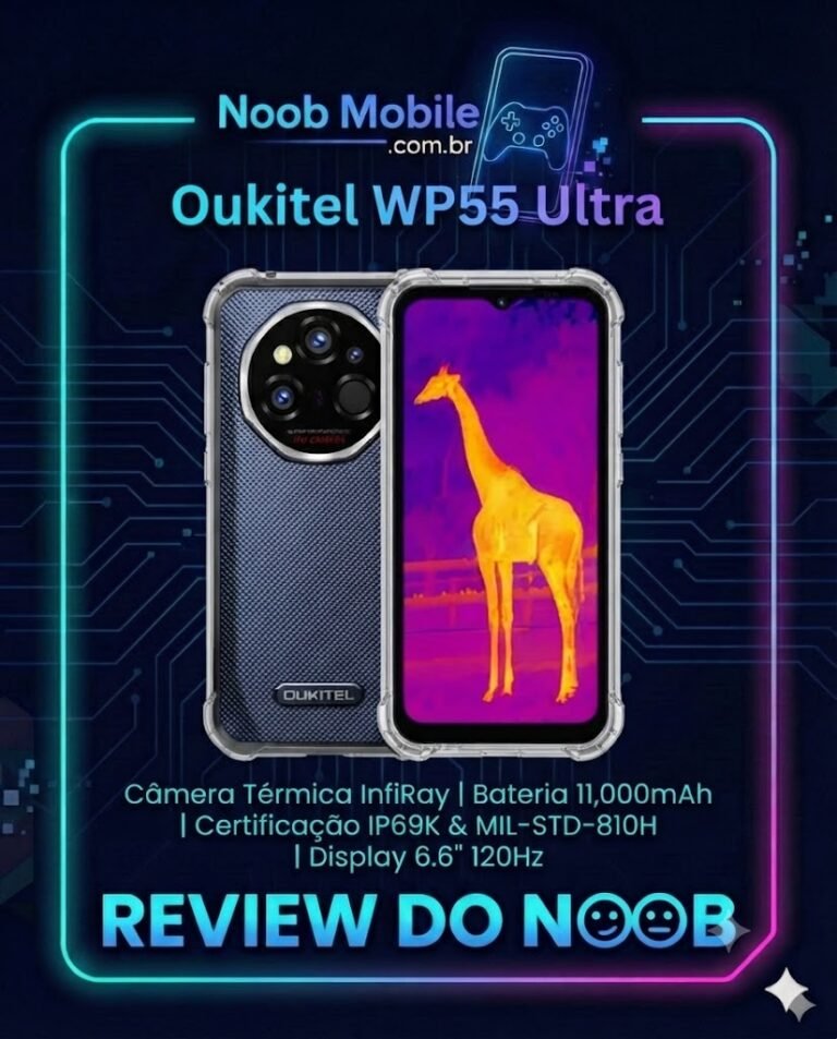 Smartphone Oukitel WP55 Ultra com câmera térmica profissional: descubra se o Oukitel WP55 Ultra é bom para trabalho.