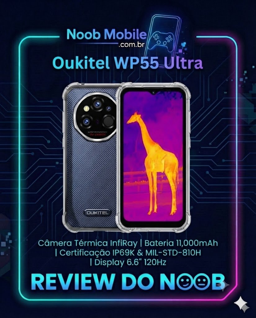 Smartphone Oukitel WP55 Ultra com câmera térmica profissional: descubra se o Oukitel WP55 Ultra é bom para trabalho.