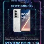 Smartphone POCO M8S 5G em destaque mostrando design frontal e traseiro, ideal para quem pesquisa se o Poco M8S é bom e vale a pena.