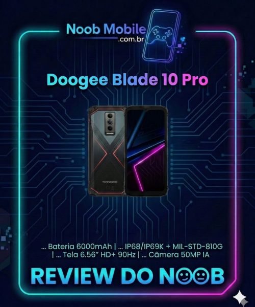 Celular Doogee Blade 10 pro &eacute; bom? Smartphone Doogee Blade 10 Pro com design robusto e ultrafino, exibindo resist&ecirc;ncia militar, ideal para trabalho e uso pesado.