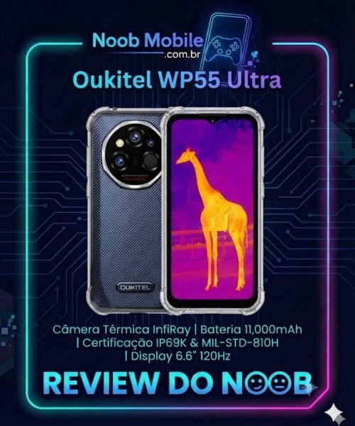 Smartphone Oukitel WP55 Ultra com câmera térmica profissional: descubra se o Oukitel WP55 Ultra é bom para trabalho.