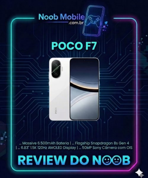 Poco F7 5G vale a pena em 2026 review completo com especificações de bateria 6500mAh e Snapdragon 8s Gen 4.