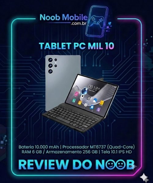 Tablet PC Mil 10 é bom? Veja o design e especificações técnicas deste modelo com teclado na análise do Noob Mobile.